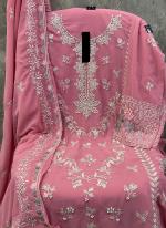 Georgette Pink Eid Wear Embroidery Work Pakistani Suit